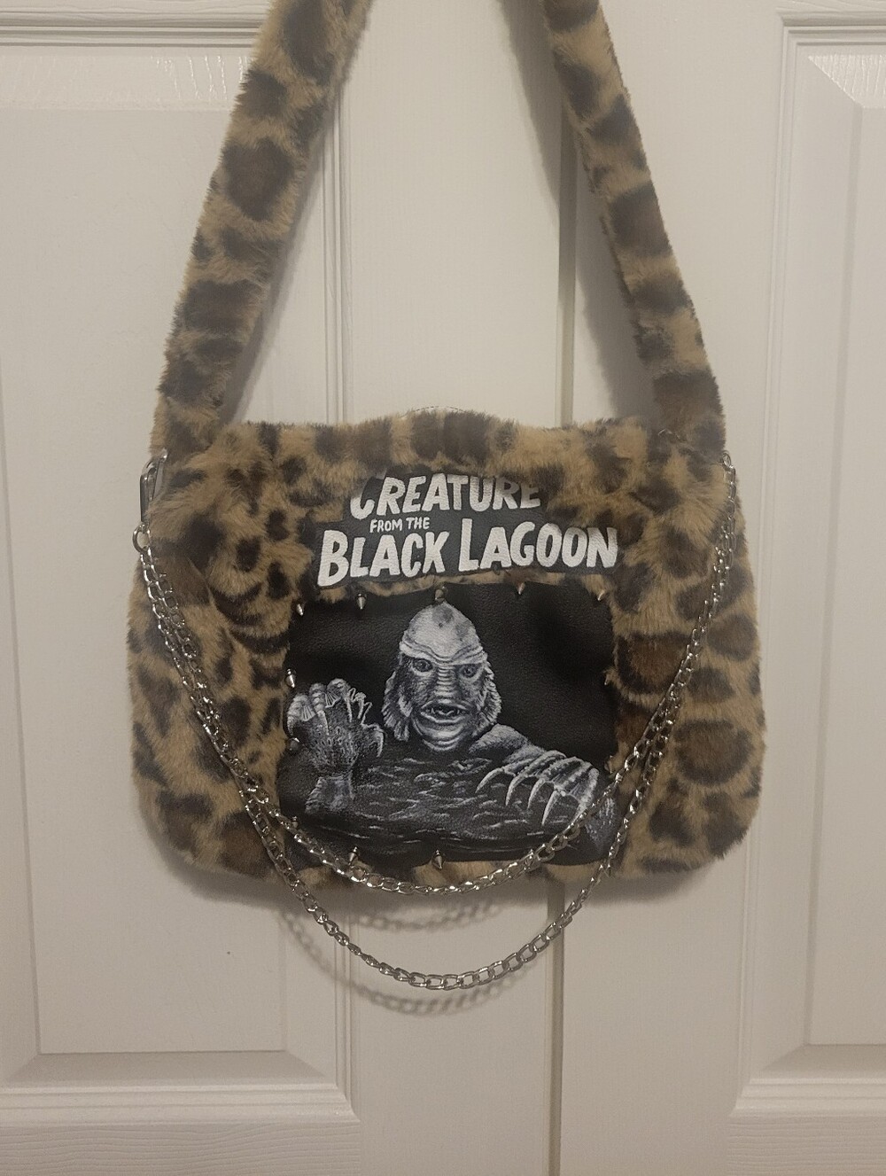 Faux Leopard Fur Shoulder Bag - Creature from the Black Lagoon